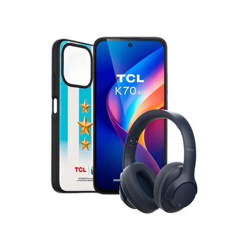 Combo TCL K70 12GB+128GB Midnight Black + Auriculares Hune Over-ear Azul