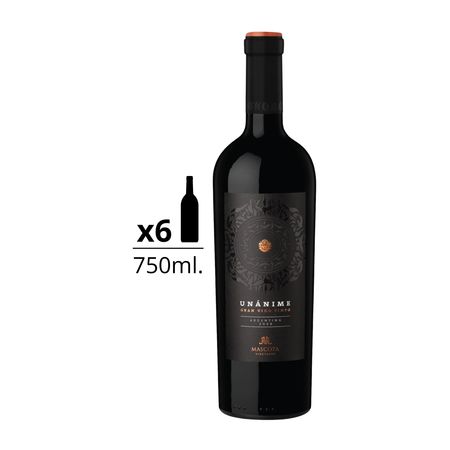 Vino Tinto La Mascota Malbec Unanime Blend 2015 Caja x 6