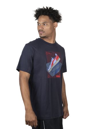 Remera Puma Graphic Sneaker Sportstyle Hombre Moda Azul