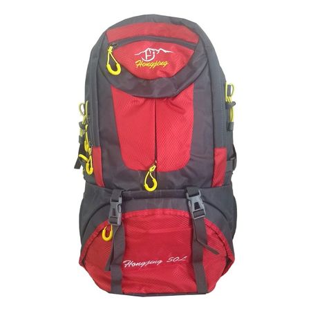 Mochila Para Camping Trekking Outdoor Tm Rojo De 50lts Rojo Liso