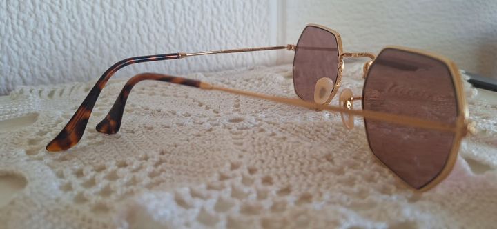 Lentes de Sol Ray-Ban RB3556 Octogonal Dorado - Rosa Espejado - Vista 3