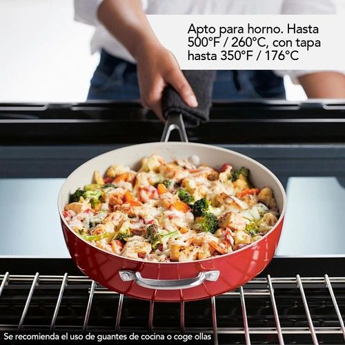 Sarten Kitchenaid Antiadherente Cerámico 4,7L Rojo - Vista 6