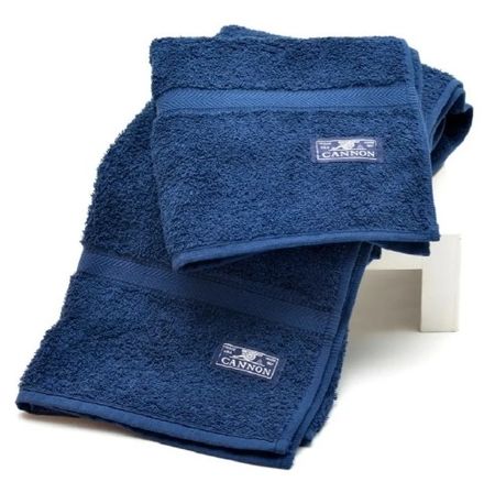 Juego Toalla Y Toallon Cannon 520 Grs Algodon 100% Azul