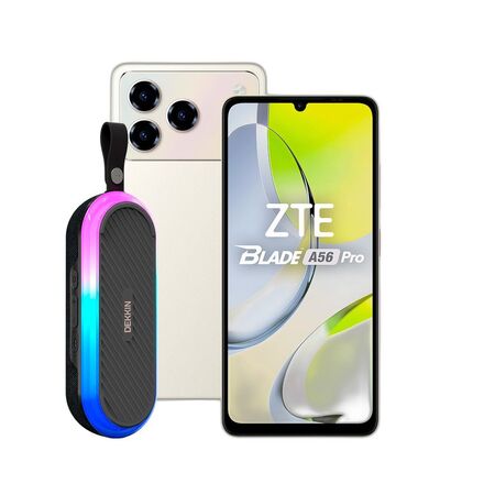 Combo ZTE A56 Pro 12+128GB Gold + Parlante Dekkin 16W Magnético