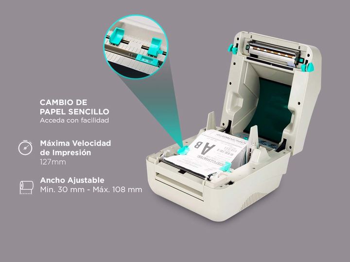 Impresora Térmica X-Printer XP-470B 108mm 127mm/s Imprime Códigos de Barras - Vista 4