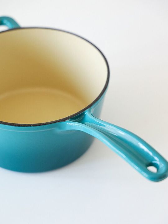 Cacerola con mango y tapa celeste hierro enlozado Feuer - Vista 2