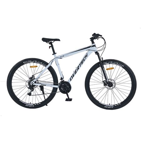 Bicicleta Mtb Overtech Q5, R29 21v Shimano, Freno Disco, Suspensión, Gris Claro/Negro, Talle S