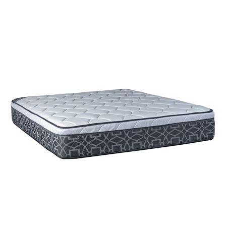 Colchon de Resorte Pocket Maxiking Valle de Sueños 2 Plazas y Media 140x190x26cm Pillow de Espuma con Doble Marco Perimetral y Estabilizadores Laterales Tela Jackard Belga Matelasseado
