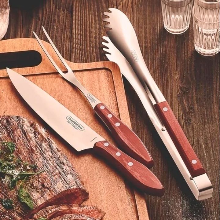 Juego Utensilios Para Asado 3 Pzs Tramontina Churrasco - Vista 3