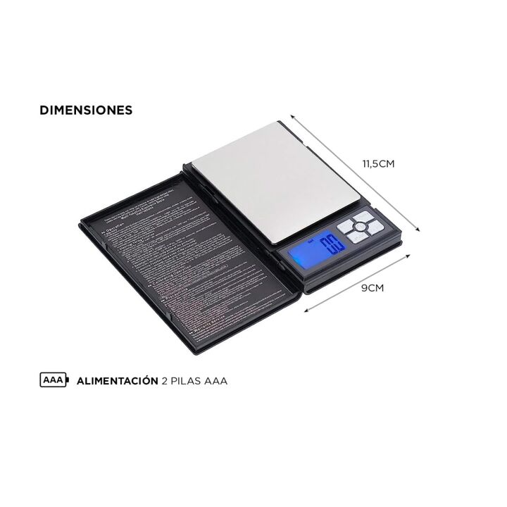 Balanza Digital Gadnic Hasta 2 Kg Resolucion 0,1 G Platina Acero Inoxidable - Vista 4