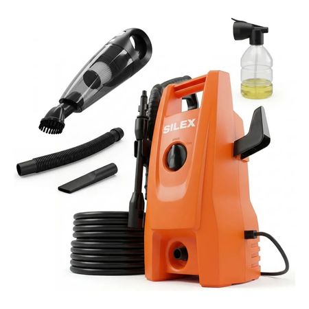 Hidrolavadora Silex 100 Bar 1200w + Aspiradora Portatil 12 V Naranja 50 Hz