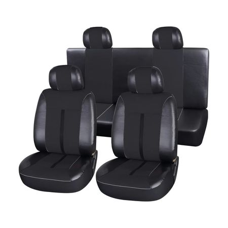 Funda Cubre Asiento Ecocuero Completa Negra
