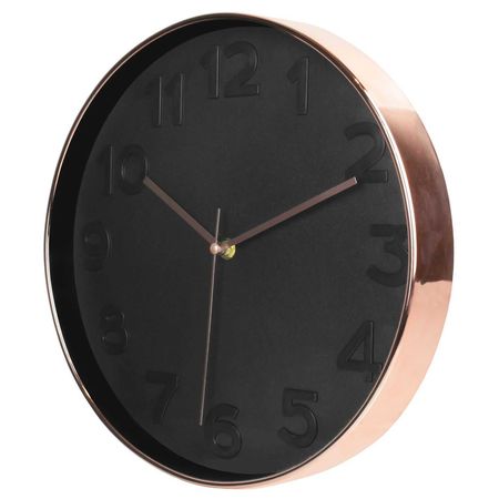 Reloj De Pared Redondo 30,5cm Cobre y Negro HD3304