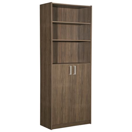 Biblioteca de Oficina Nogal 2 Puertas 5 estantes reforzada Maximo