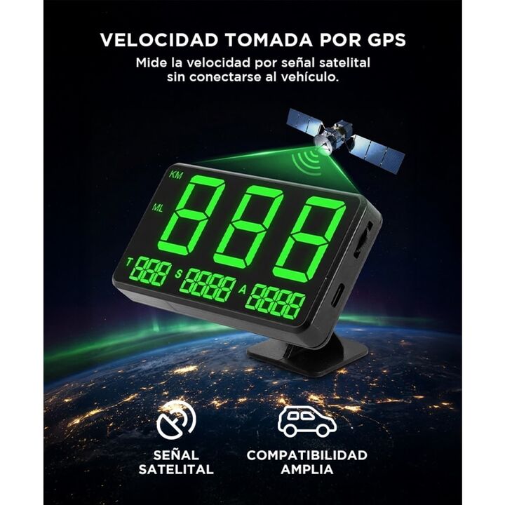 Velocimetro Auto Gadnic Digital Gps Reloj Tablero - Vista 3