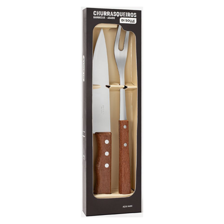 Set de Cubiertos para el Asador Mango Madera 2 Pzas.