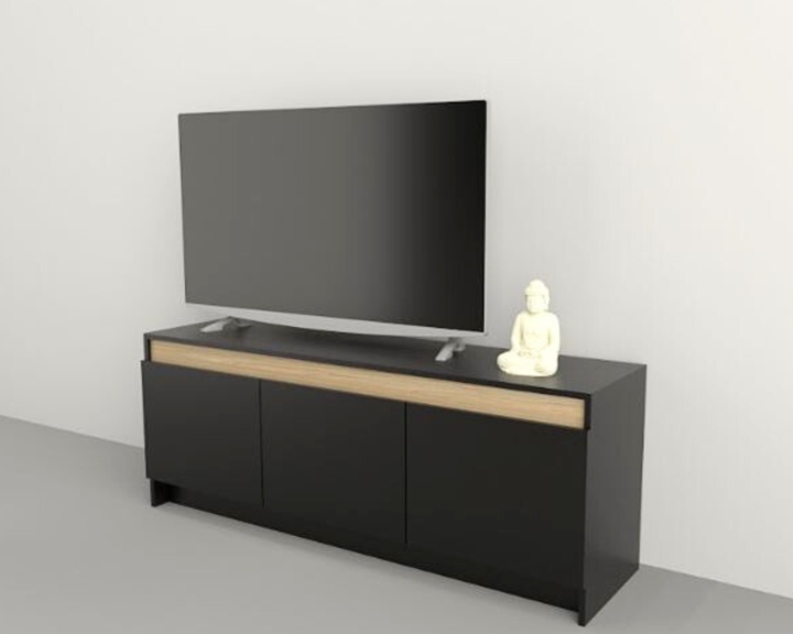 Mesa Tv Linea Home 2 Est 3 Ptas 1151 Negro/Olmo Tables - Vista 2