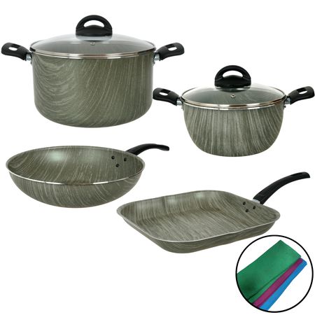 Bateria de cocina Olla Wok Bifera Grill Aston Terra