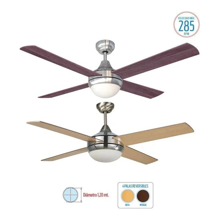 Ventilador De Techo De Madera Con Luz Liliana Vthm314 - Vista 2
