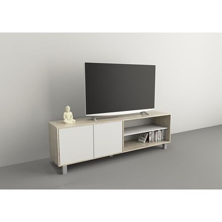 Mesa de TV DS Home Hasta 75 Pulgadas Olmo Finlandés Negro 180x52x36 cm