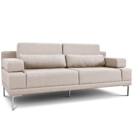 Sillon 2 Cuerpos Verona Tela Shot Latte Antimanchas Espacity