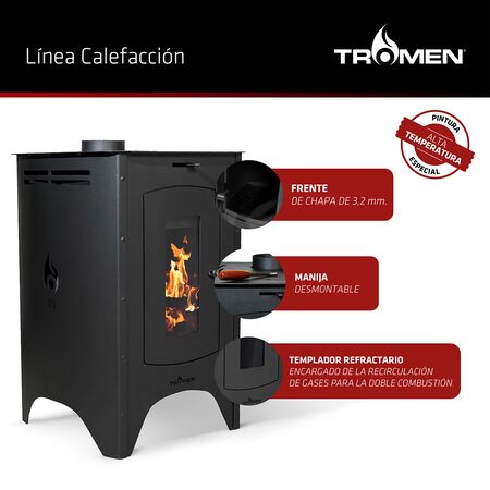 Salamandra Tromen Austral 9000 + Kit Instalacion Pared 