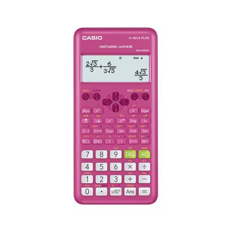 CALCULADORA CIENTIFICA CASIO FX-82LA - ROSA, 2° EDICION, 252 FUNCIONES, 10+2 DIGITOS, PILA AAA