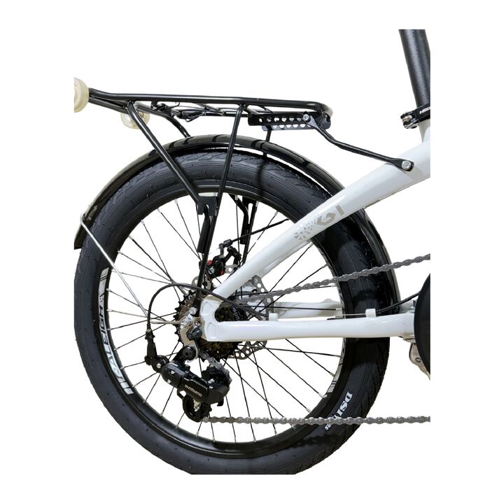 Bicicleta Plegable Raleigh Curve / Blanco / Cuadro de aluminio / Frenos a disco mecanico / 6Vel. / Rodado 20". - Vista 2
