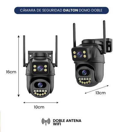 Combo: X2 Camaras de Seguridad Dalton Doble Exterior / Interior Leds 4K Negra DA-CAM08