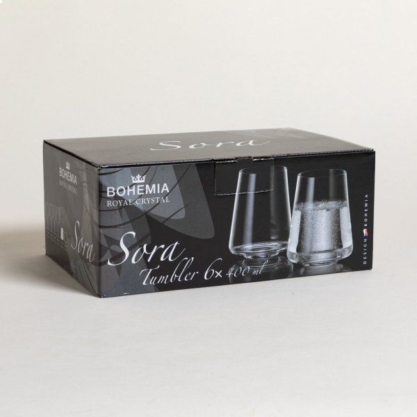 SET X12 VASOS DE CRISTAL DE BOHEMIA SORA 400 ML - Vista 3