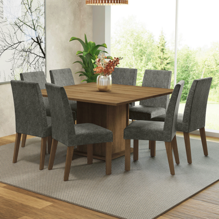 Juego De Comedor Madesa Doris Con Tapa De Madera 8 Sillas 01