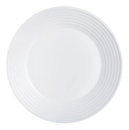 Set X24 Plato Postre Luminarc Harena Vidrio Templado 19 Cm Blanco