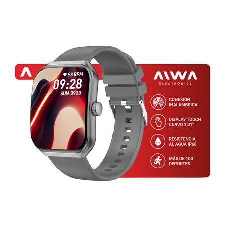 Smartwatch Aiwa Resistente al Agua IP67 Pantalla 1.96" Gris - AW-SMW201G