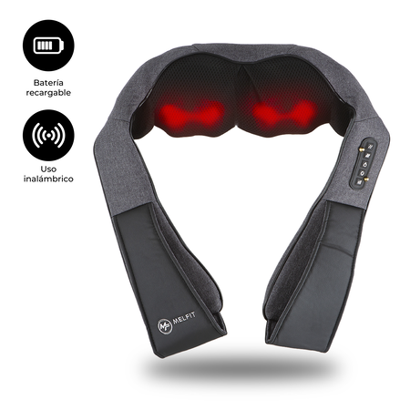 Masajeador Cervical Hombros Cuello Lumbar Con Bateria Melfit Gris