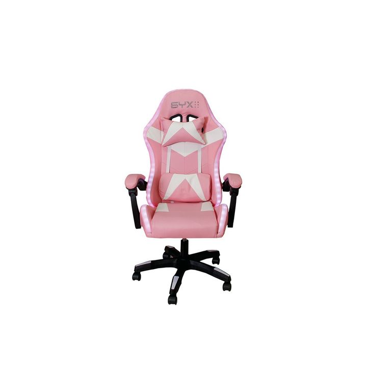Silla Gamer Syx GCS02 Rosa con Blanco - Vista 1