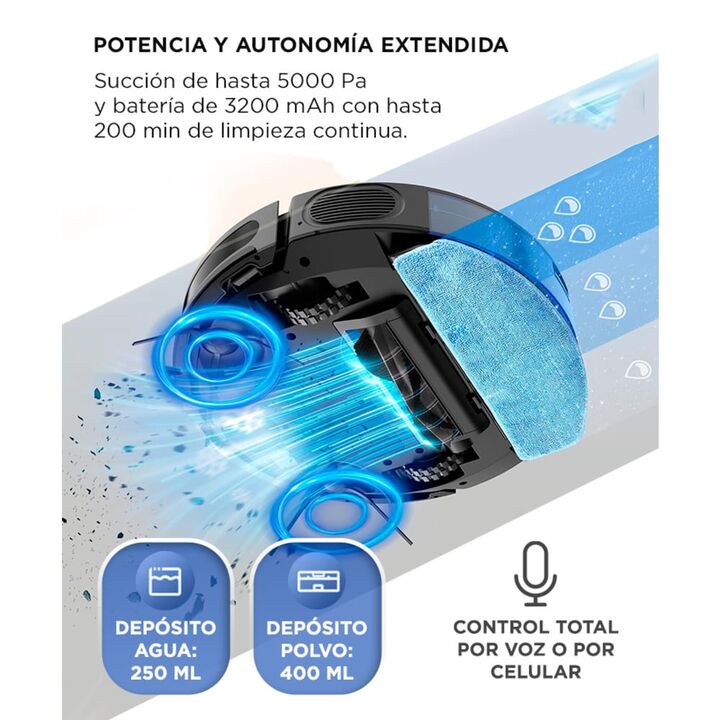 Aspiradora Trapeadora Robot Gadnic AC701 Con Base Carga Mapeo Inteligente - Vista 5