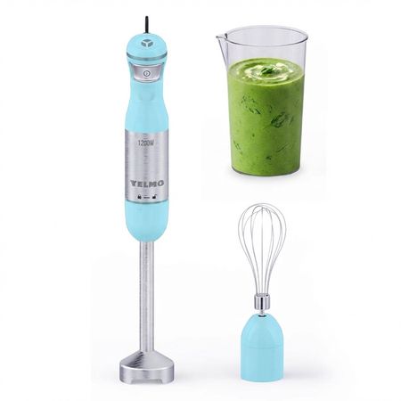 Licuadora de Mano Yelmo LM-1560 Pulsador con Kit Batidor 800 ml 7 Velocidades