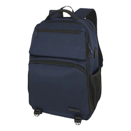 Mochila Ejecutiva Conor Kossok Reforzada Ergonomica Azul Liso