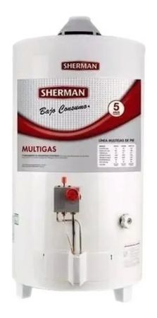 Termotanque Multigas Sherman Gas Tpgp50 Blanco 50 Litros