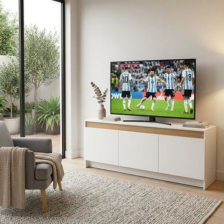 Rack de TV 3 Puertas DS Home Blanco Olmo 135x53x38 cm
