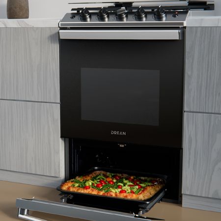 Cocina Multigas 56 cm Inoxidable con Air Fryer Drean CD5617AI0