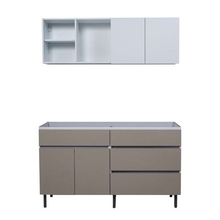 COMBO DE ALACENA Y BAJOMESADA BEIGE AVELLANA DE 140 CM