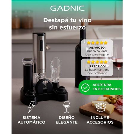 Set Para Vino Profesional Gadnic V8093 Abridor Vertedor Conservador 