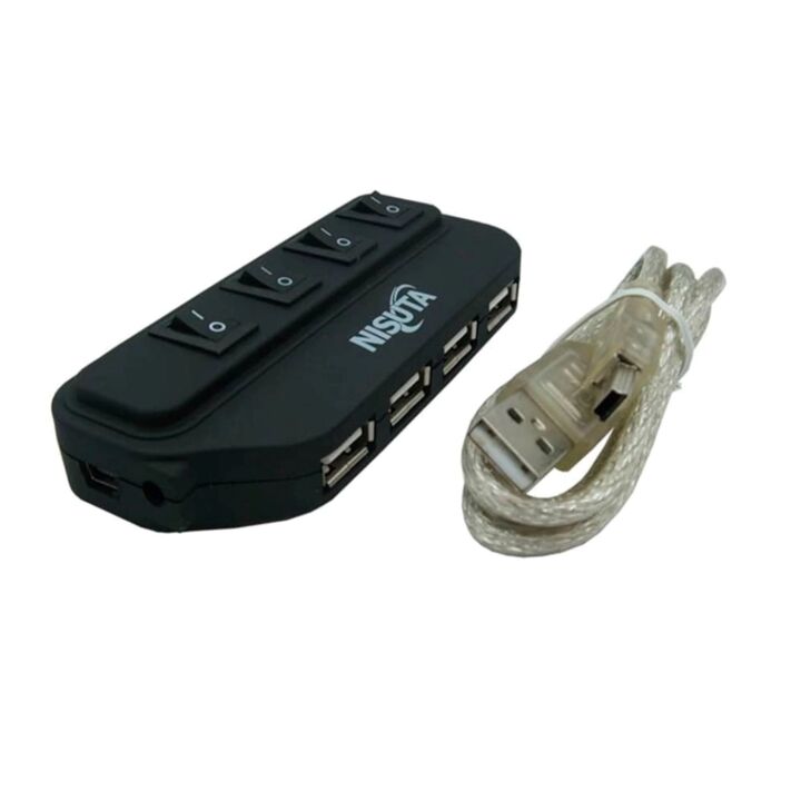 ADAPTADOR NISUTA HUB 4 PUERTOS 2.0 (C:NEGRO NSUH2083) - Vista 2