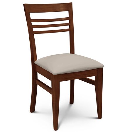 Silla de Comedor Murano Tapizado Inka Beige lustre Caoba Espacity