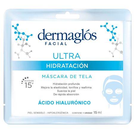 Mascara Facial De Tela Ultra Hidratacion Dermaglos 15ml