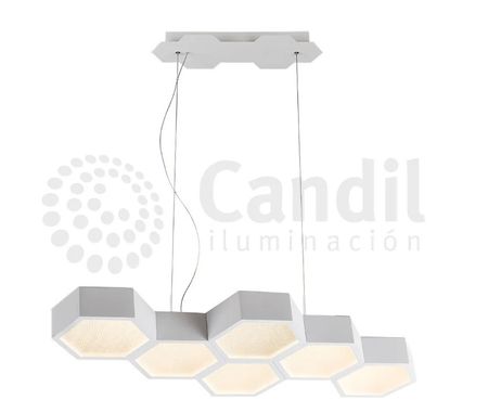 Colgante Panal 6 Luces Led 36W Dim Calido Blanco
