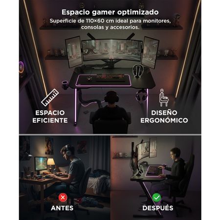 Escritorio Gamer Gadnic Fibra de Carbono