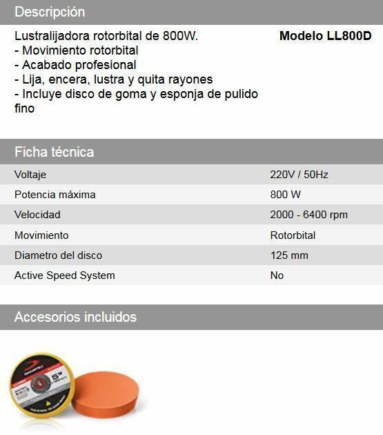Lustralijadora pulidora Rotorbital 800w DAIHATSU - Vista 5