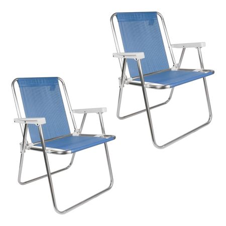 Kit X2 Silla Alta de Aluminio Mor Sannet Playa Camping 110Kg
